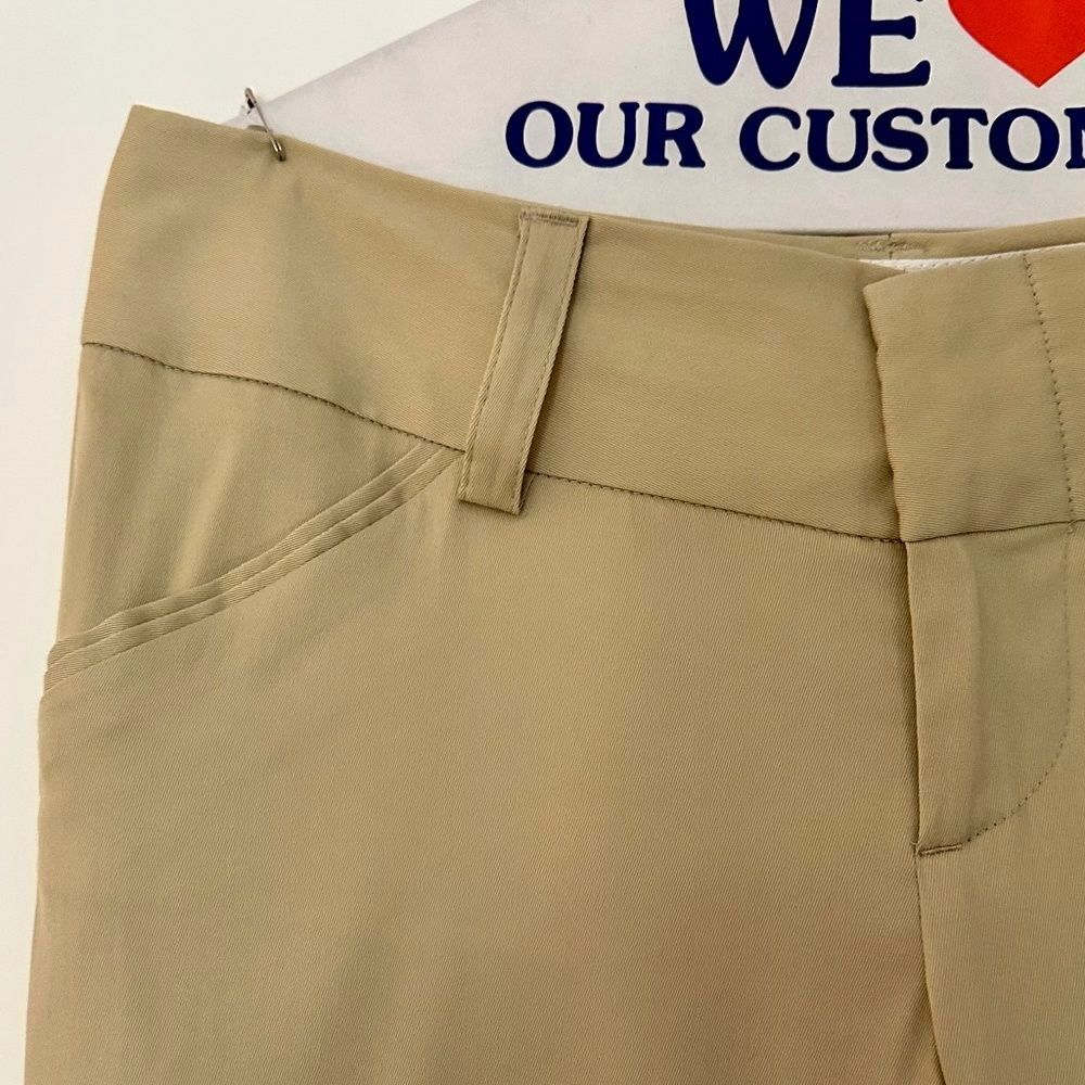 ALICE + OLIVIA Chic Khaki Wide Waistband Low-Rise Flare Trouser Pants Sz 4 - Picture 3 of 4